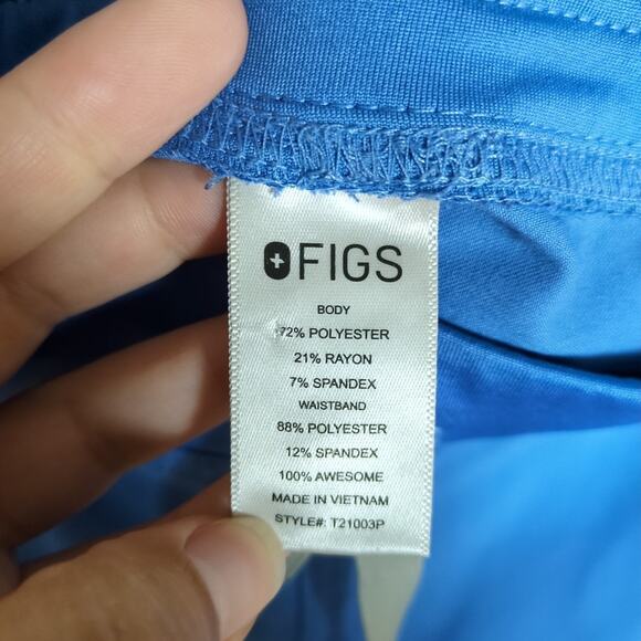 FIGS Livingston Basic Scrub Pants Ceil Blue PO 1602 Medical Women's Petite XL - Picture 5 of 6